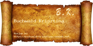 Buchwald Krisztina névjegykártya
